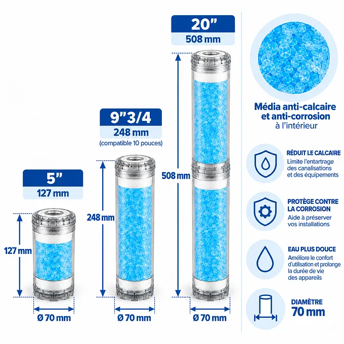 Cartouche anti-calcaire et anticorrosion · 9"3/4