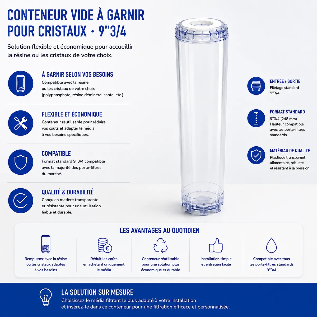 Conteneur vide à garnir pour cristaux · 20"