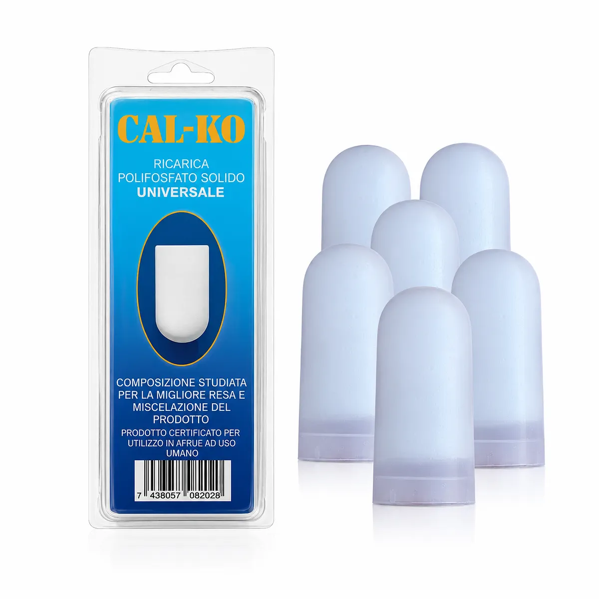 Recharges anticalcaire CAL-KO pour mini doseur, pack de 6
