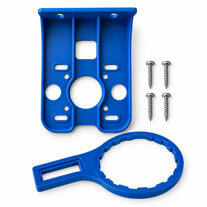 Kit de pose porte-filtre 3 parties : équerre et clé